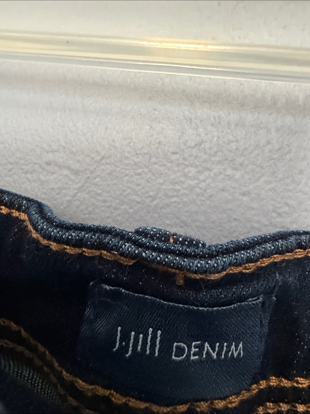 J.Jill Front-Slit Denim Midi Skirt Dark Indigo Sz 8 - Picture 3 of 13